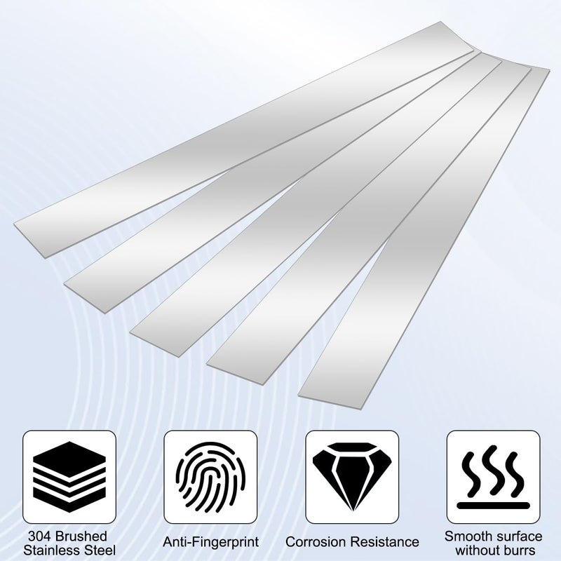 CKANDAY 10 Pcs Sheet Metal Strips,12'' Length,1'' Width, 0.02'' Thickness,Thin Flat Metal Strips, 304 Stainless Steel Gap Filler, SS Strip, Shim Stock Sheets, Steel Machine Shim - Image 3